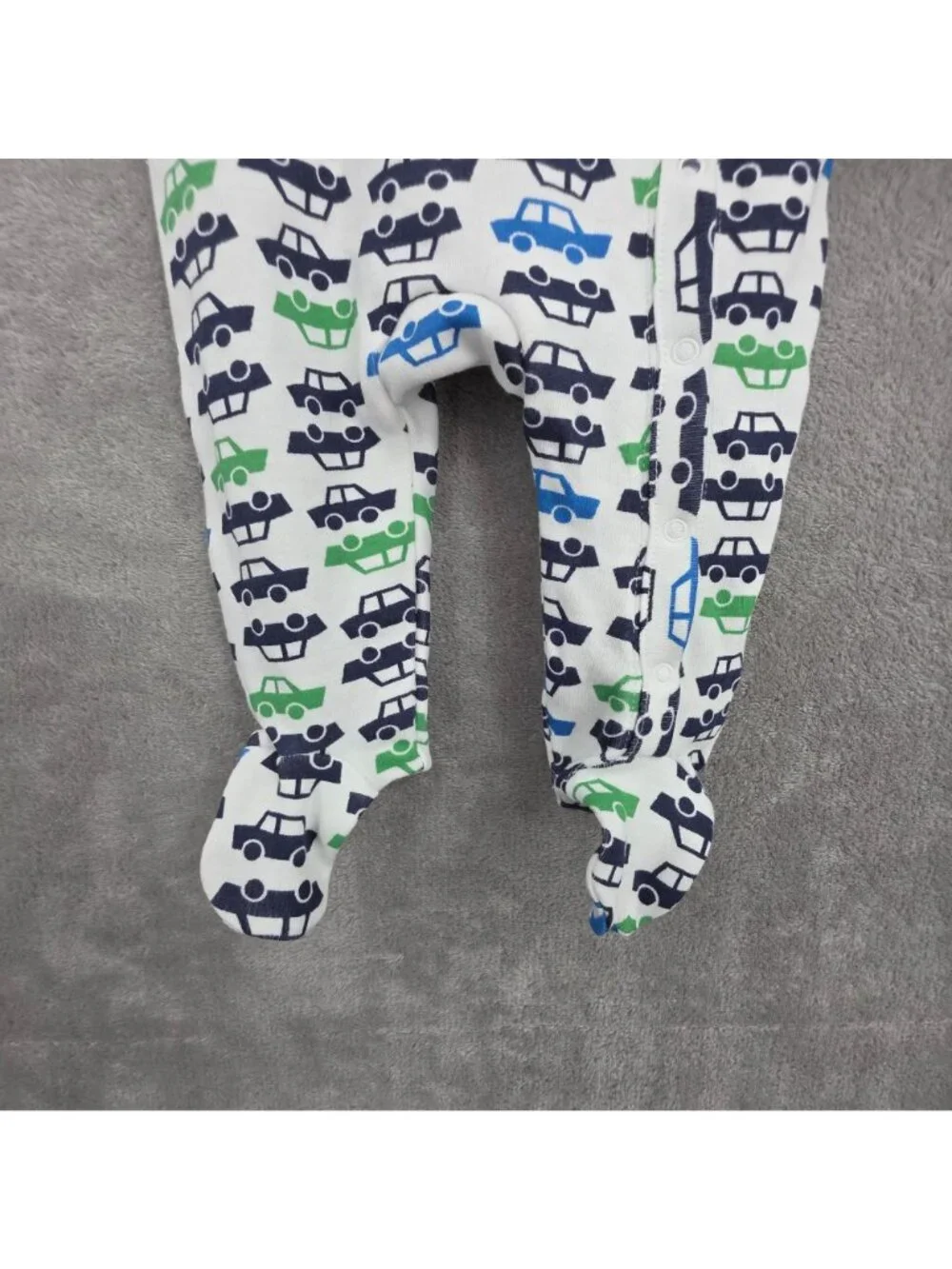 Nordstrom Newborn One Piece Bodysuit Cars Blue Green Snap Close Cotton Baby New